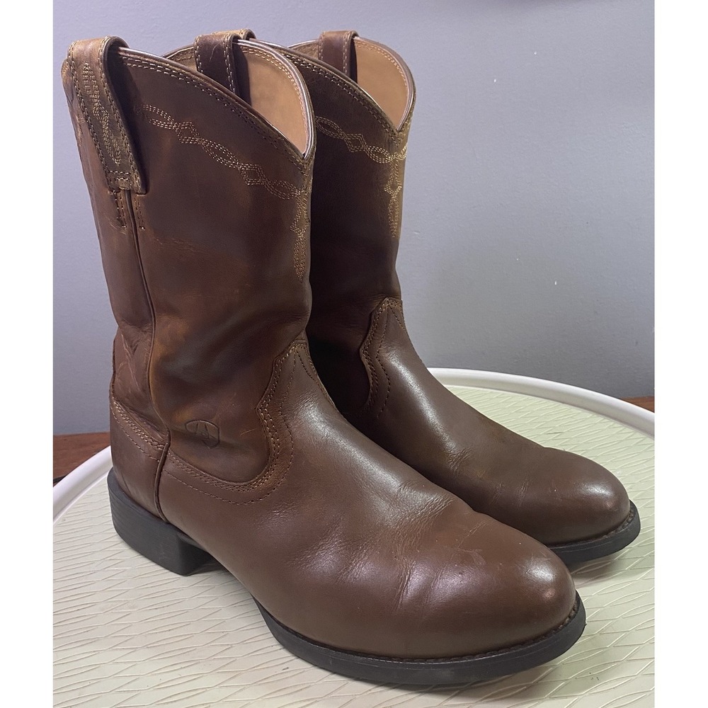 Ariat Men's Leather Western Equestrian Brown Cowboy Boots Riding Rodeo 8.5D(wide